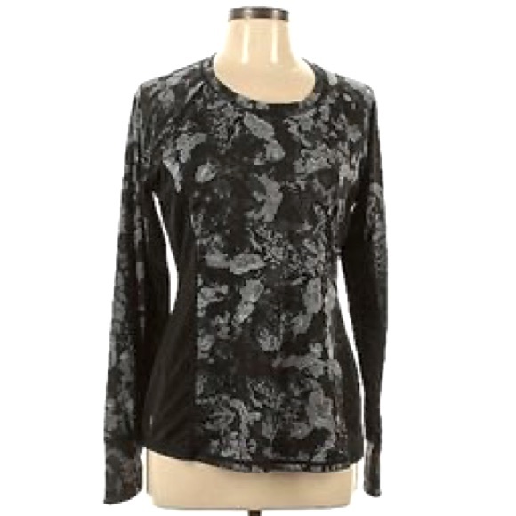 Relisted Athleta Runaway Top Black Long Sleeve Lycra Large NWT Workout Sports - Picture 3 of 7